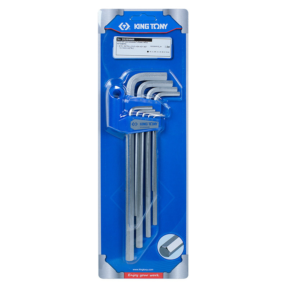 KING TONY (20209MR) Набор Г-образных шестигранников 1.5-10 мм, 9 предметов
