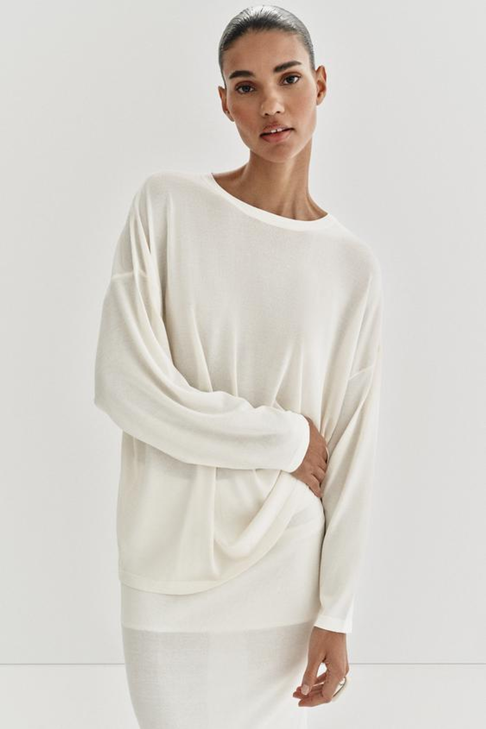 OVERSIZE ТОНКОЙ ВЯЗАНЫЙ СВИТЕР - ZARA