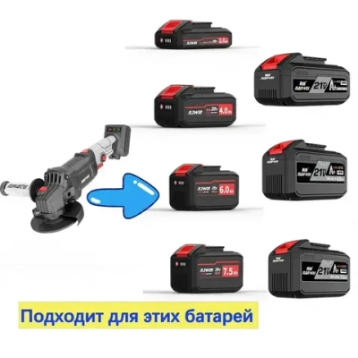 Угловая шлифовальная машина NANWEI 125 мм вращение на 180 градусов бесщеточная полировальная машин (4,0ahx1)