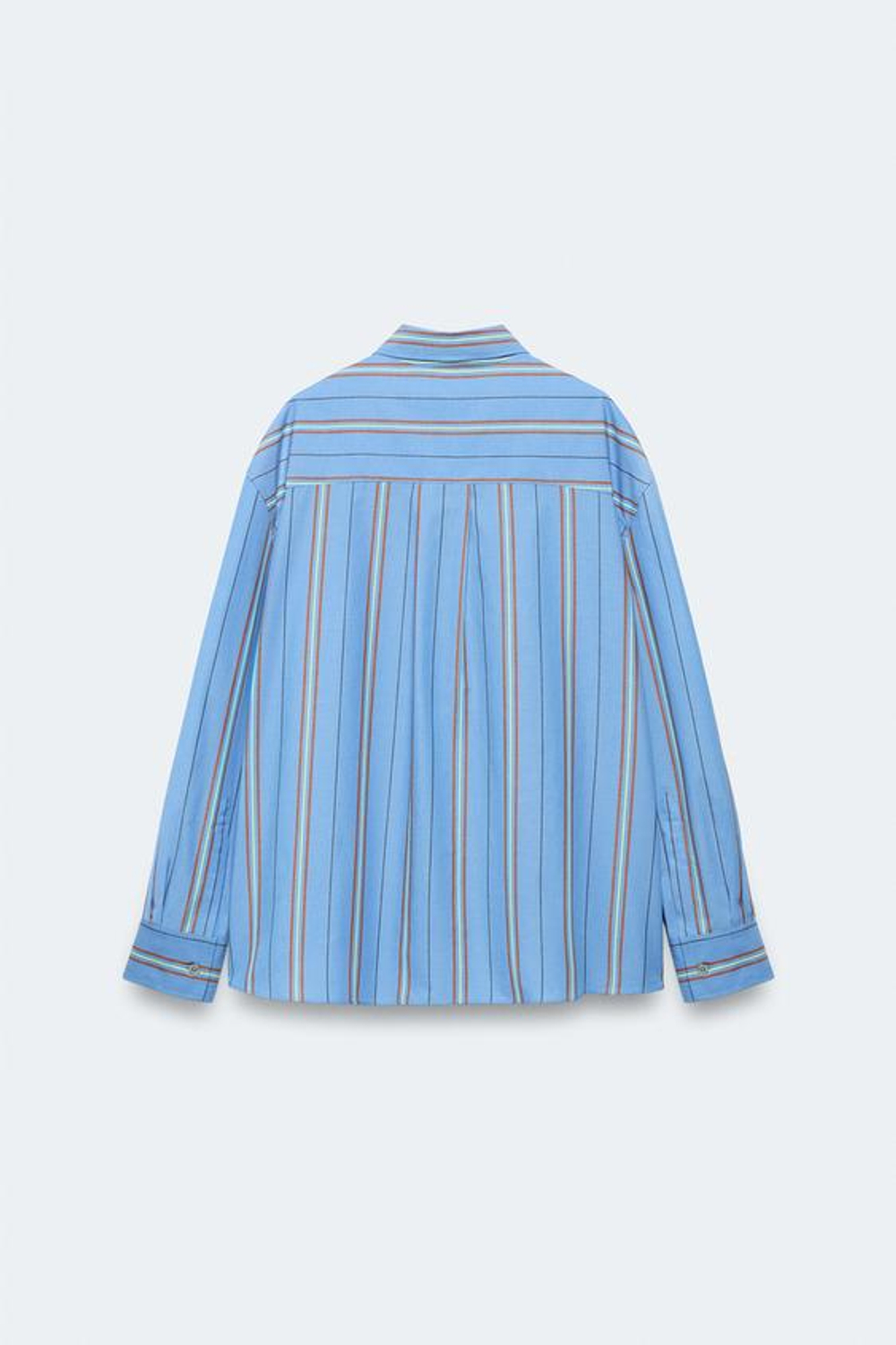 ZARA РУБАШКА ОВЕРСАЙЗ В ПОЛОСКУ - LIMITED EDITION, СИНИЙ