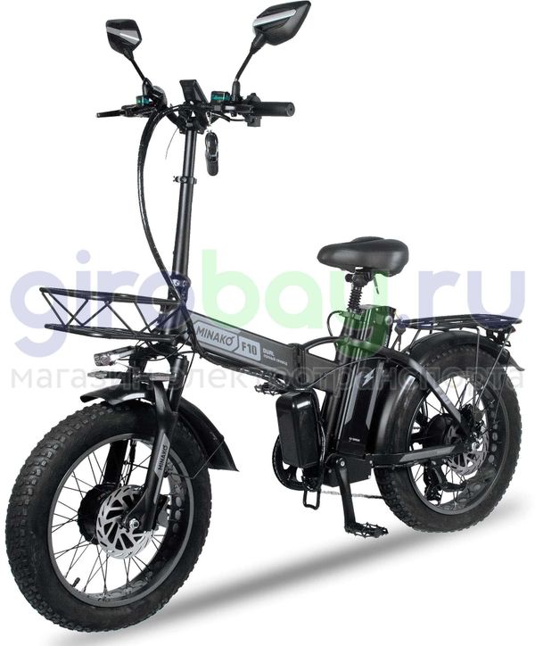 Электровелосипед Minako F10 Pro Dual 48V/20Ah (полный привод) 2025 года - Черный обод фото №1