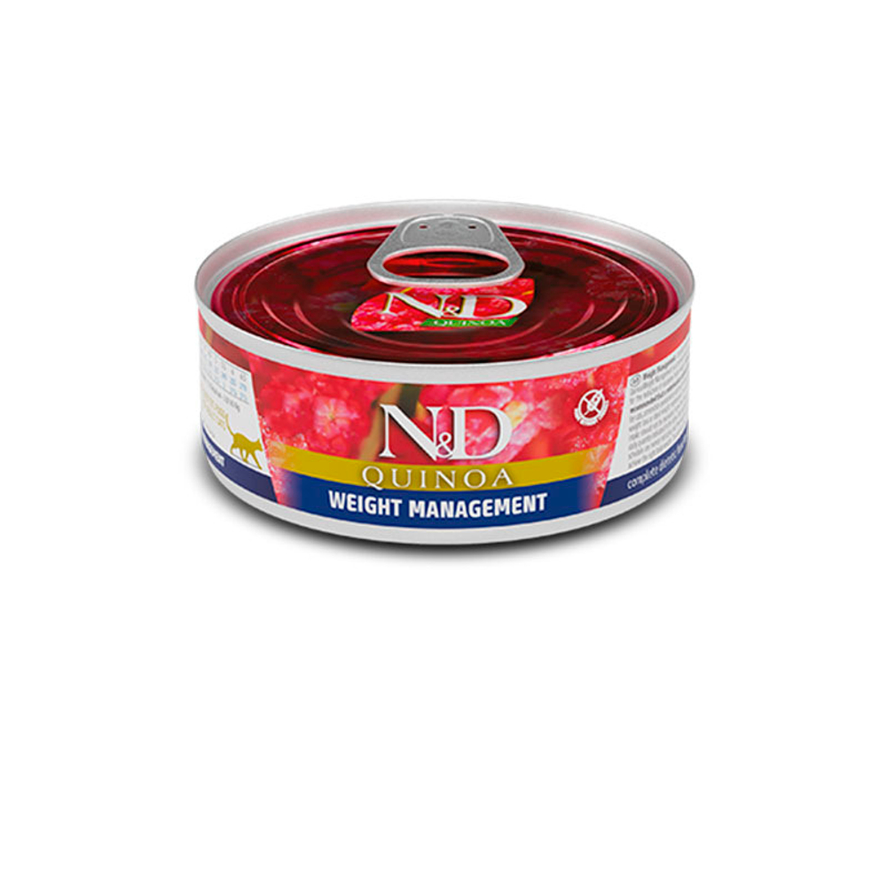 Влажный корм Farmina N&D Quinoa Cat Weight Management, для кошек, контроль веса, киноа/ягненок, 80 г