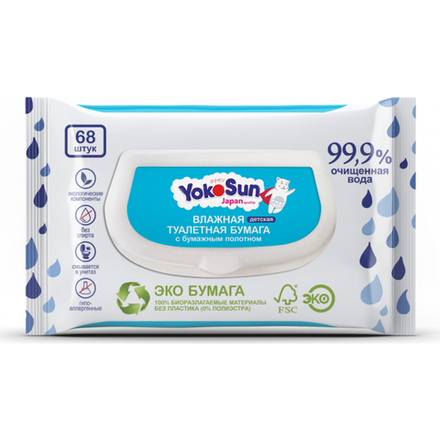 Влажная туалетная бумага YokoSun 68 шт