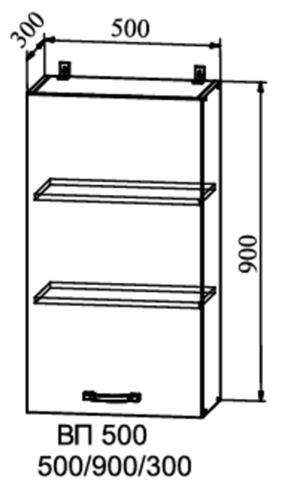 шкаф верхний высокий 500 гарда