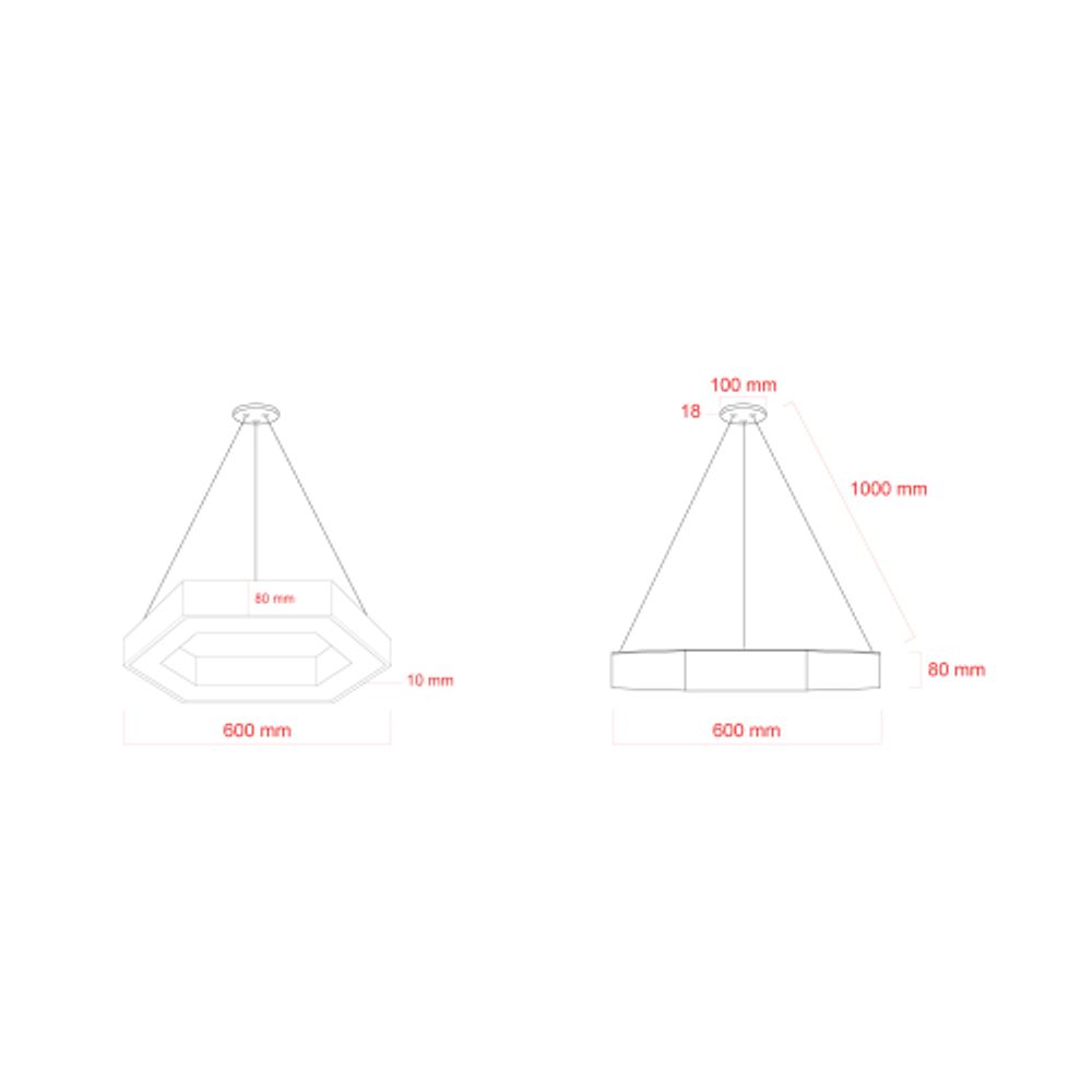 Светильник LED ЭРА Geometria SPO-123-W-40K-045 Hexagon 45Вт 4000K 2900Лм IP40 600*80 белый подвесной драйвер внутри
