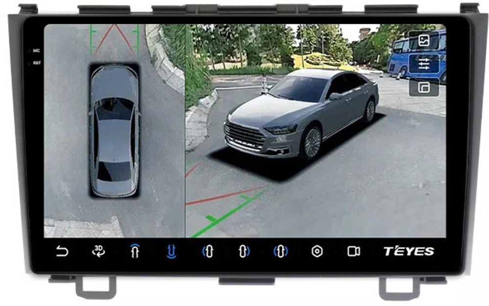 Магнитола для Honda CR-V 3 2006-2012 - Teyes CC3-2K-360 на Android 10, 2K QLED, 6Гб+128Гб, CarPlay, 4G SIM-слот, 4 камеры в комплекте