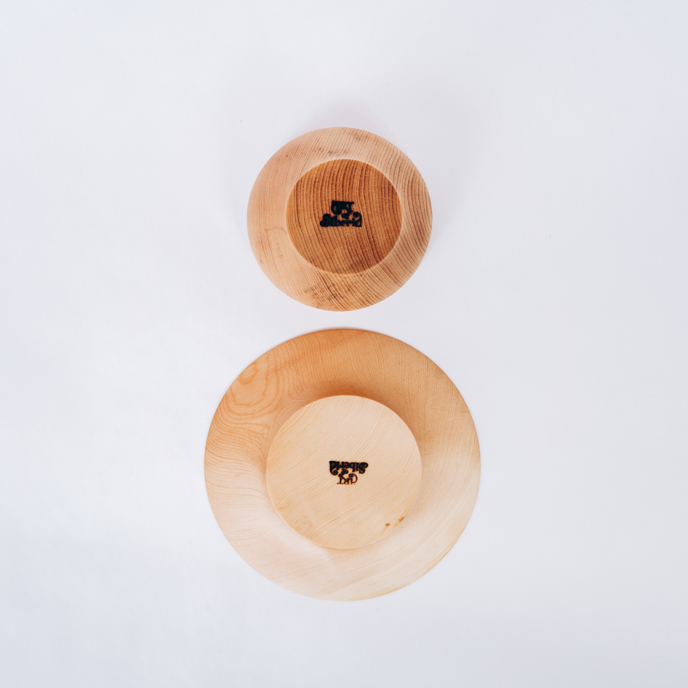 Деревянная пара (чашка  c блюдцем) из дерева Сибирский кедр NC22