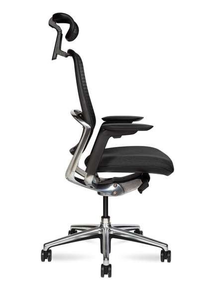 Кресло офисное Норден / Герц / Hertz / черная сетка / черный пластик / база алюминий