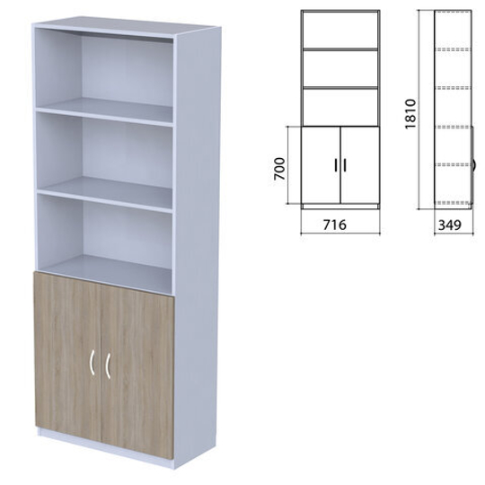 Шкаф полузакрытый "Бюджет", 716х349х1810, дуб сонома (КОМПЛЕКТ)