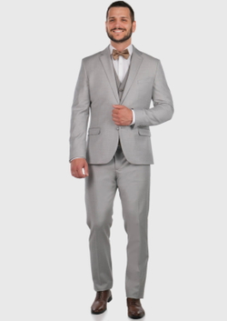 Мужской костюм тройка (серо-бежевый) А100