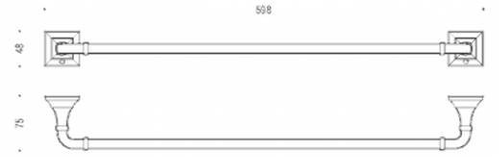 Полотенцедержатель 59,8см. Colombo Portofino  B3211, хром схема