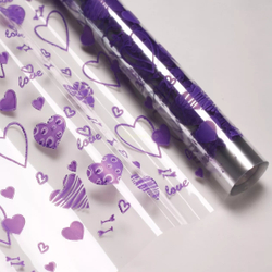 Пленка прозрачная "Сердечки" (10м)