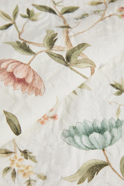 ZARA HOME ЦВЕТОЧНАЯ ЖАККАРДОВАЯ ХЛОПКОВАЯ САЛФЕТКА (КОМПЛЕКТ ИЗ 2 ПРЕДМЕТОВ), ЗЕЛЕНЫЙ