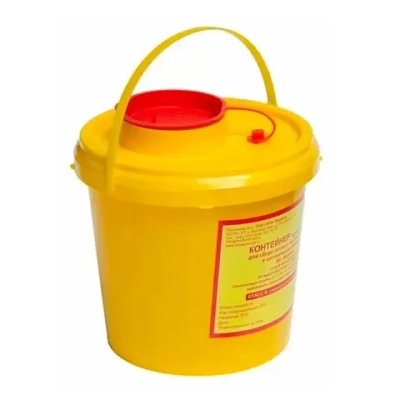 Емкость-контейнер для сбора острого-инструмента 2 л класс Б желтый МедКом 80 шт