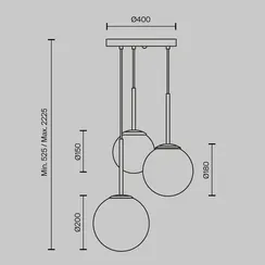 Подвесной светильник Базовая форма / Basic form E14х3 Maytoni mod321pl-03b