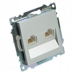 Розетка двойная Ethernet RJ-45 без рамки Stekker Катрин 50005