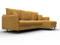 Диван угловой Лига-064 НПБ угол универсальный ВЕЛЮР BRUT 10 желтый