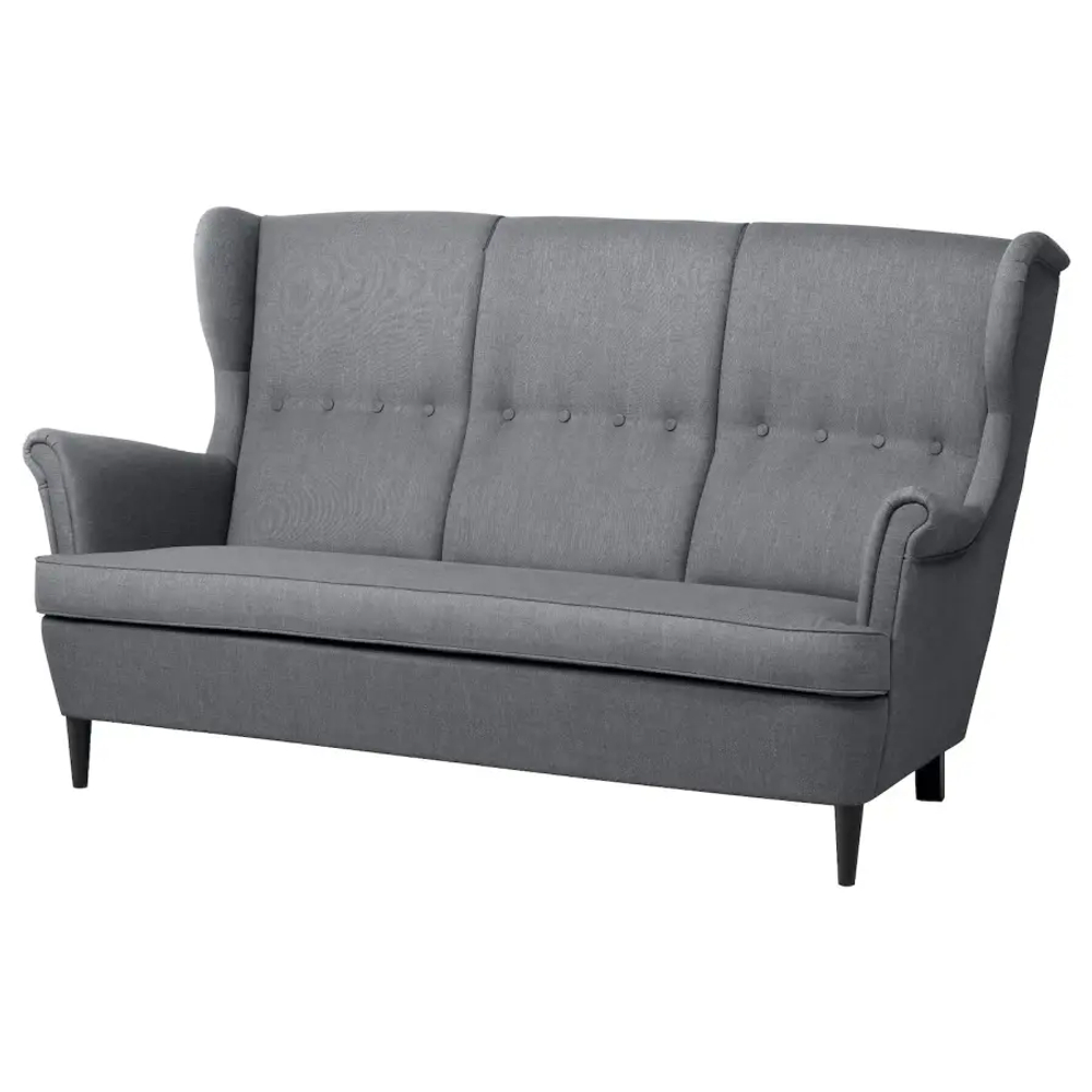 Диван трехместный - IKEA STRANDMON/СТРАНДМОН ИКЕА, 100х92х171 см, серый