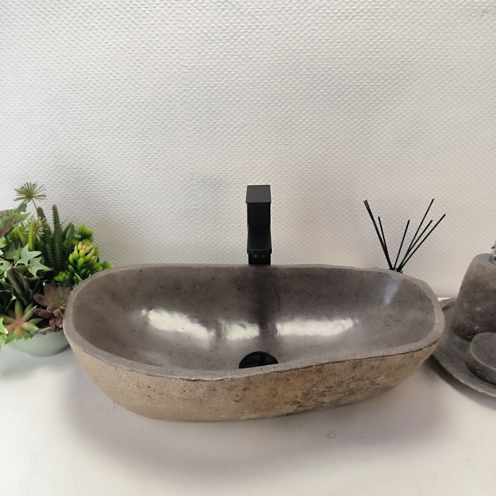 Раковина из речного камня RS-63509 (60*34*15) 0124