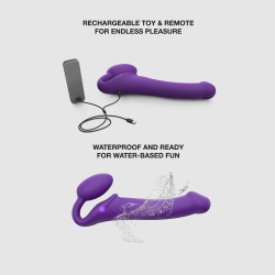 Strap-on-me - Гибкий страпон с вибрацией, с 3-мя моторами, M