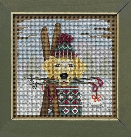 Набор для вышивания "Собачка-лыжник", 13,3 х 13,3 см (10005030/250824/5076867/1_США)