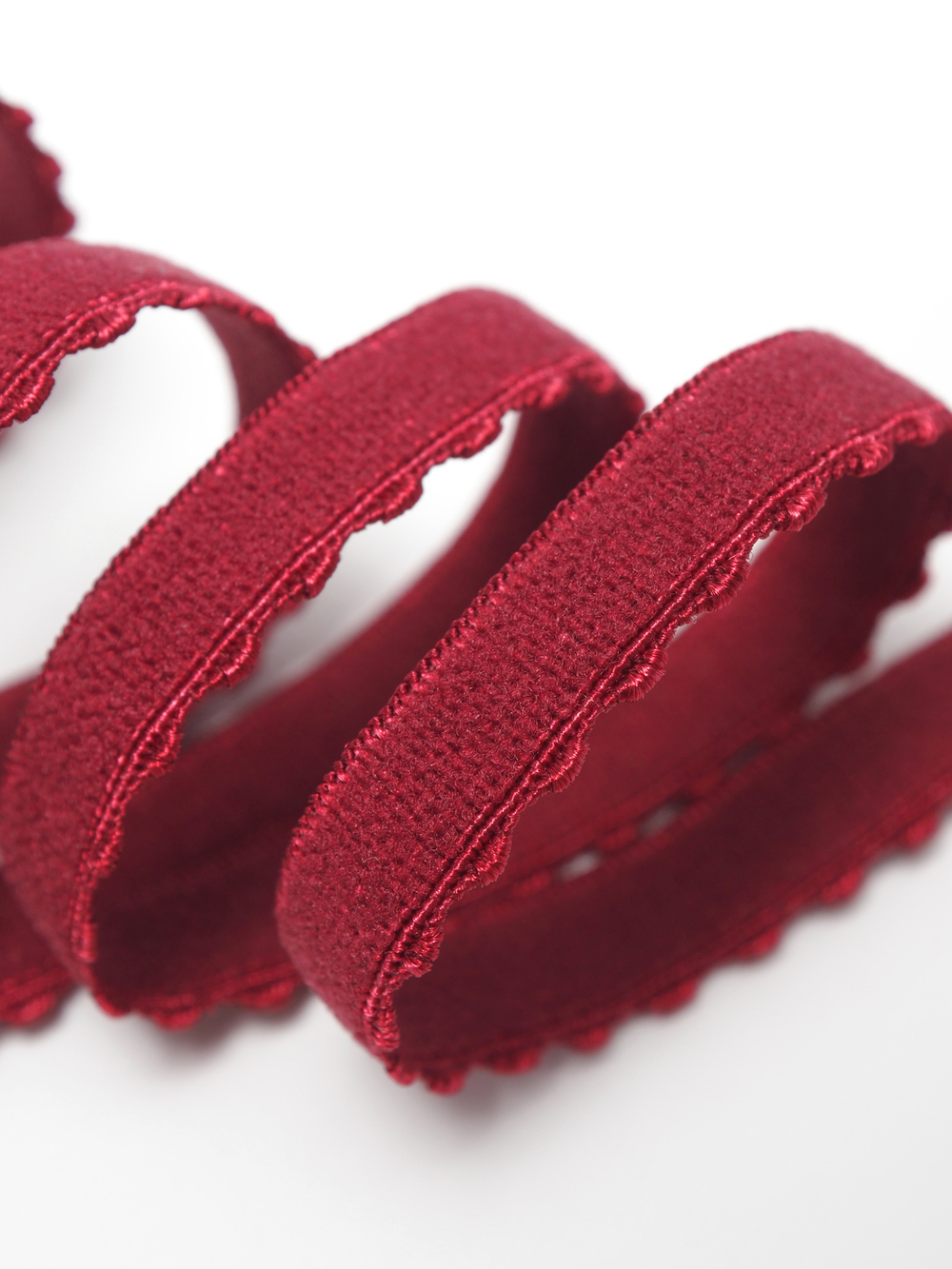 Бельевая резинка бордовая 1934 TPG ажурная ширина 8 мм с учетом фестона