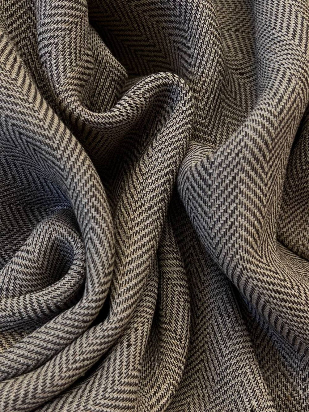 Лен Loro Piana бежевый в елочку