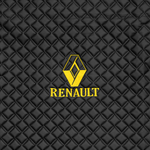 Ковры RENAULT T (автомат) (экокожа, черный, черный кант, желтая вышивка)