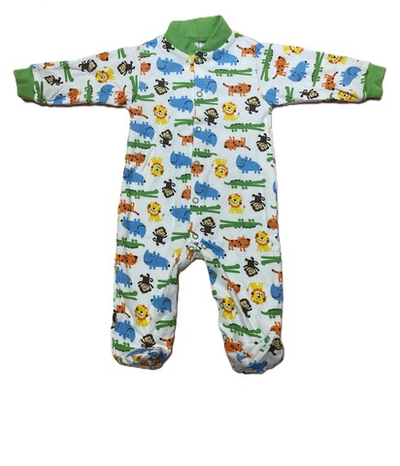 Комбинезон №1 с закрытой ножкой на кнопках из интерлока (100% хлопок) на рост 68 см