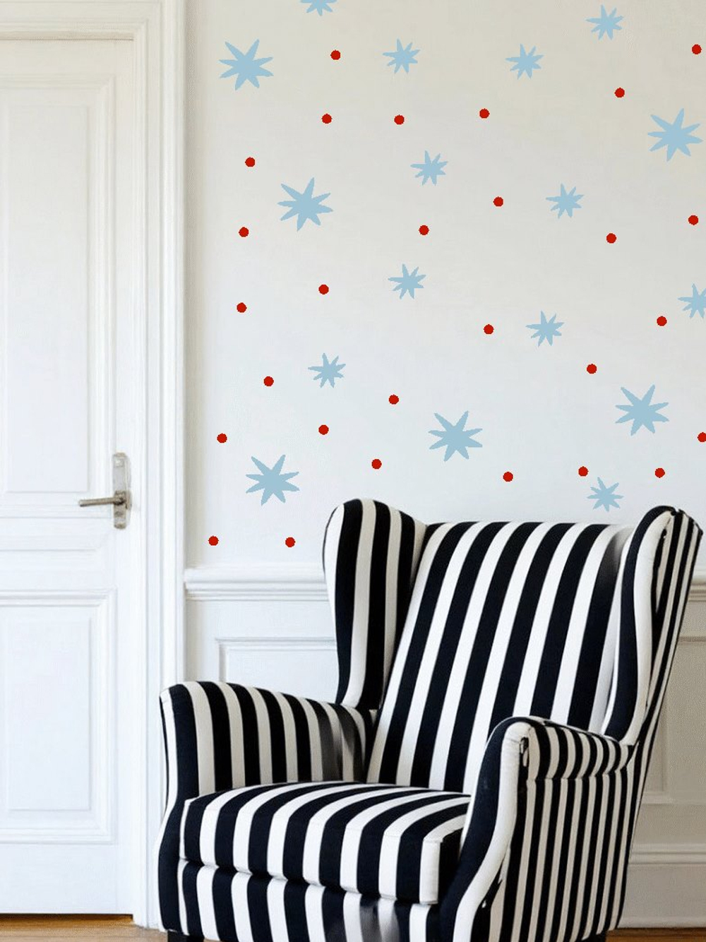 Стикеры ЗВЁЗДЫ С КРАСНЫМИ ТОЧКАМИ