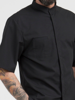 Черная мужская рубашка-китель для повара и кондитера NVDesign