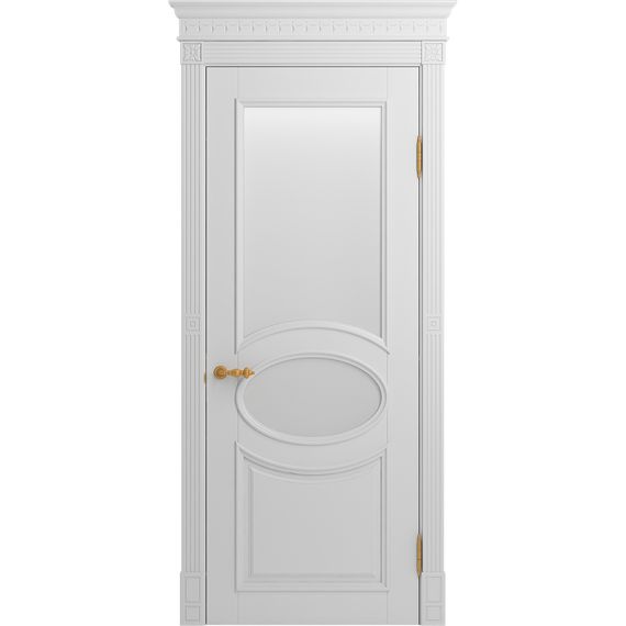 Межкомнатная дверь массив бука Viporte Лацио белая эмаль остеклённая
