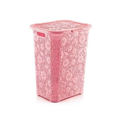 Корзина для белья Ажурная 50 лт розовый
