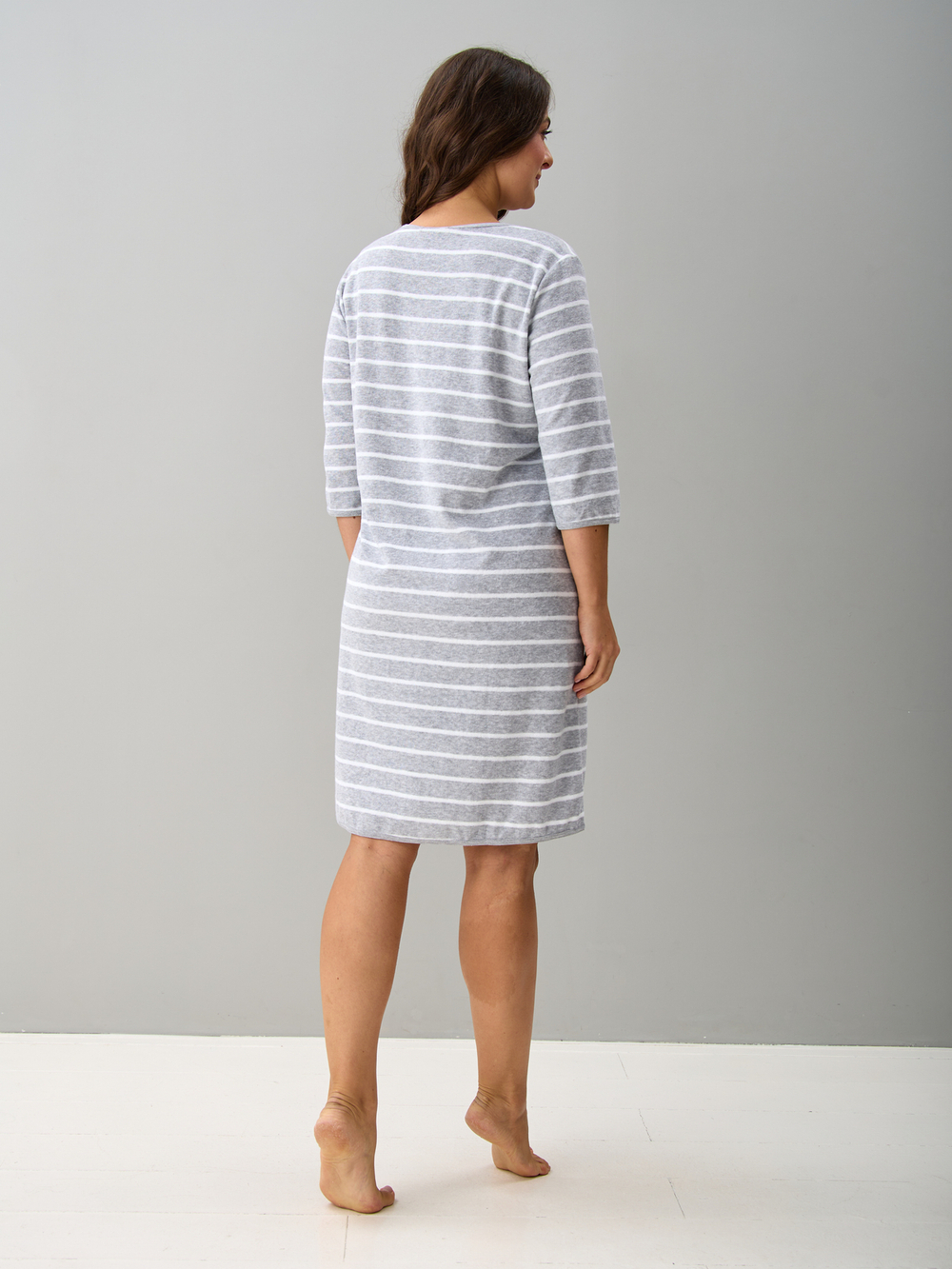 Халат Хм-562/серый-полоса-и