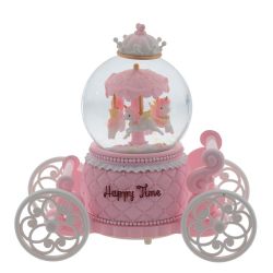 GAEM Фигурка декоративная "Карусель" в стекл шаре (муз, подсвет, вьюга, 2xAAA н/п), D8 см, L17 W9 H17 см