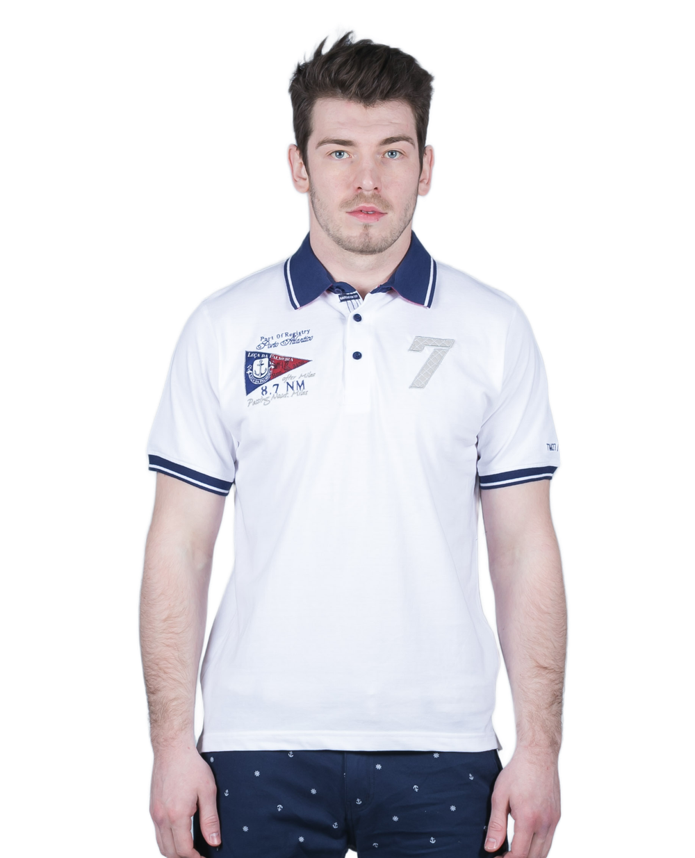 Рубашка-поло мужская Riccardo Ricci, белый 630216
