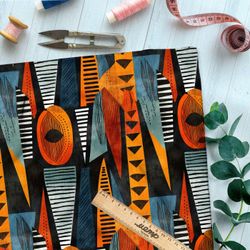 Ткань премиум атлас этнический шик