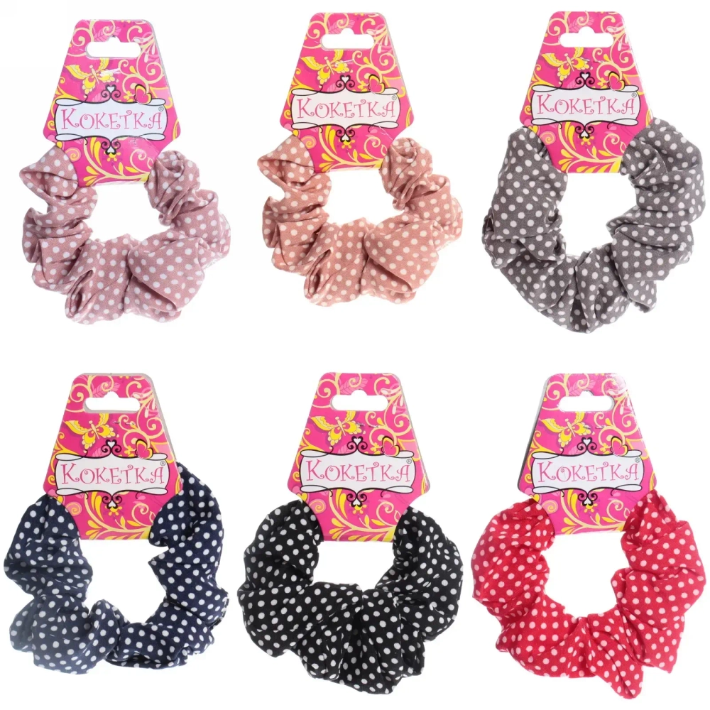 Резинка для волос «Collection School», принт горошек, микс 6 цветов, d-9см●