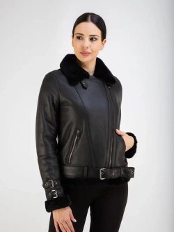Дубленка авиатор натуральная короткая Турция