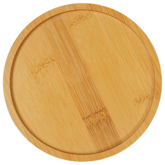 Mr.Kranch Миска "Bamboo" керамическая коричневая на бамбуковой подставке, 530мл