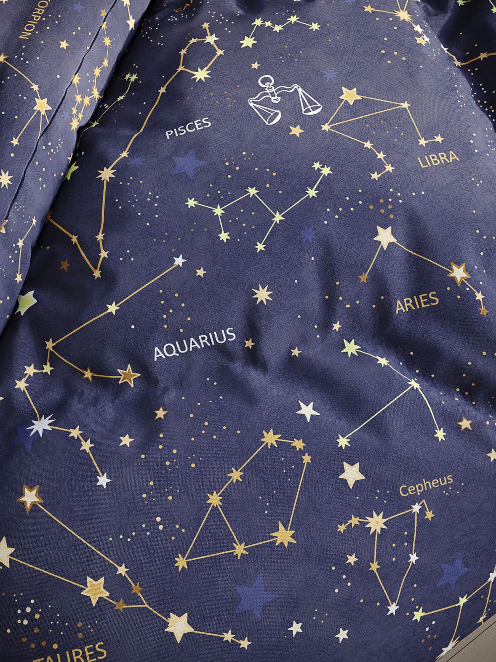 Пододеяльник поплин Сказка "Созвездия" 2-спальный на молнии 175x215 см