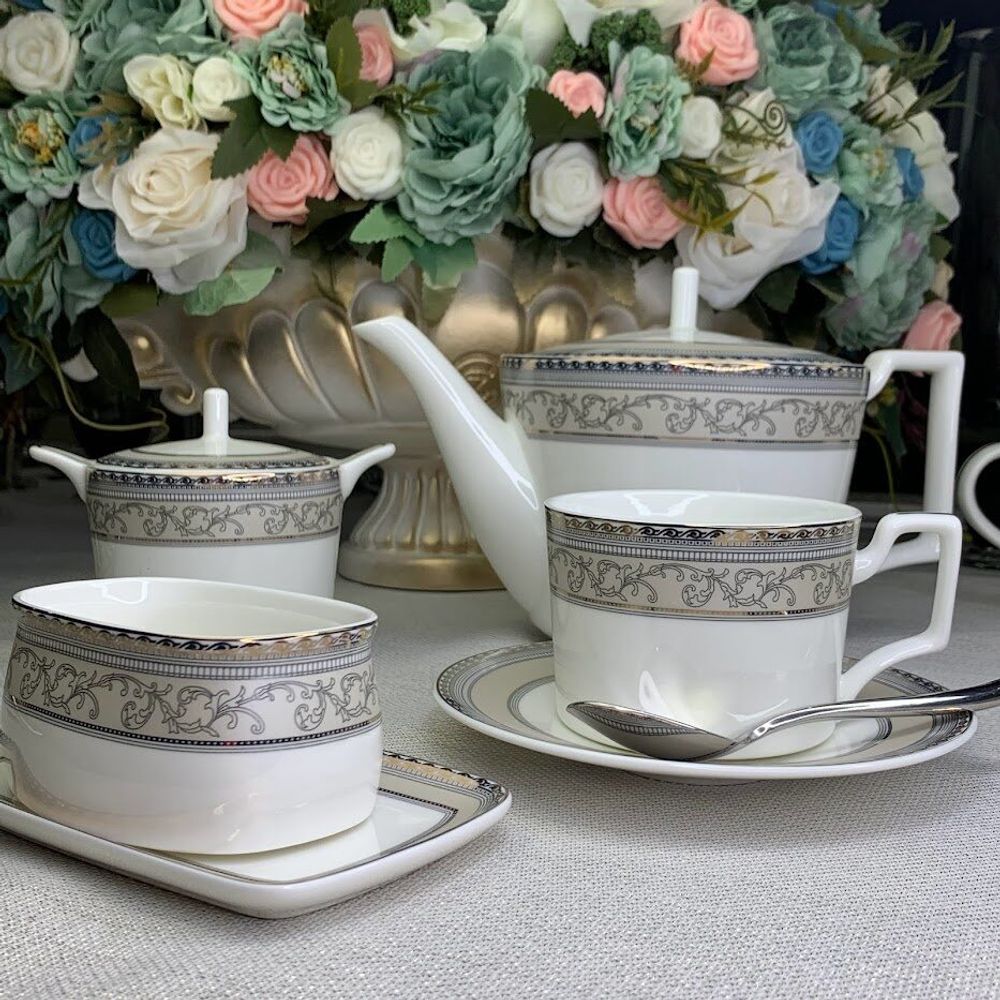 Lenardi 145-365 Чайный сервиз 18пр. 250 мл ЭЛЕГАНТ в под.уп.(х2)Костяной фарфор