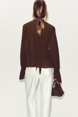 ZARA ЛЕГКИЙ ТОП, КОРИЧНЕВЫЙ