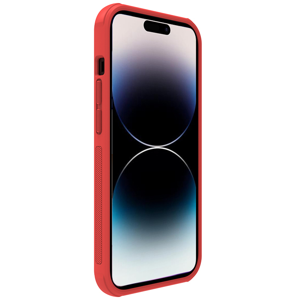 Усиленный защитный чехол красного цвета от Nillkin для смартфона iPhone 14 Pro, серия Super Frosted Shield Pro