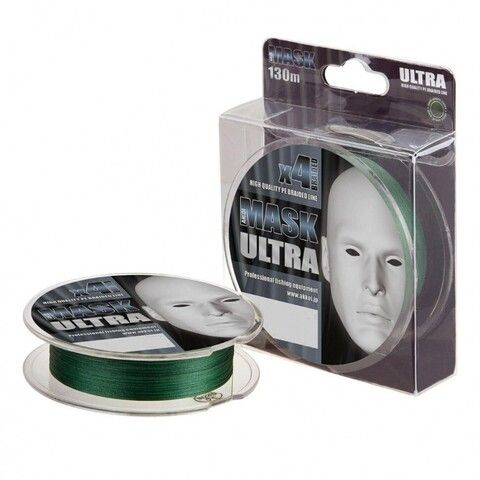 Шнур плетеный Akkoi Mask Ultra 0,08мм 130м Dark Green MU4G/130-0,08