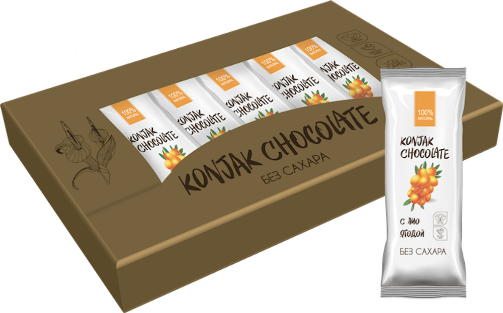 Шоколад без сахара KONJAK CHOCOLATE НАБОР, кор. 10 шт.