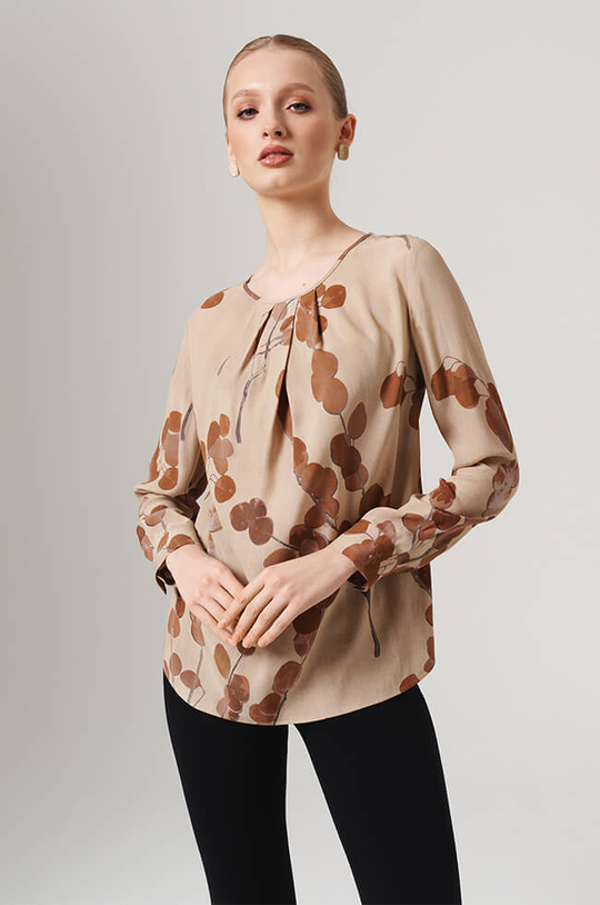 23097 Блузка женская (бежевый принт)