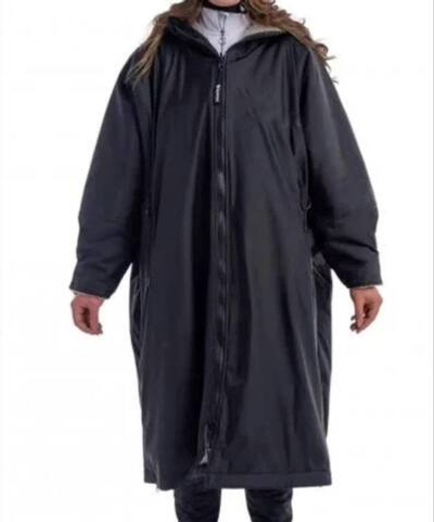 Утепленный оверсайз дождевик (без вышивки, с обычным капюшоном и без боковых молний)