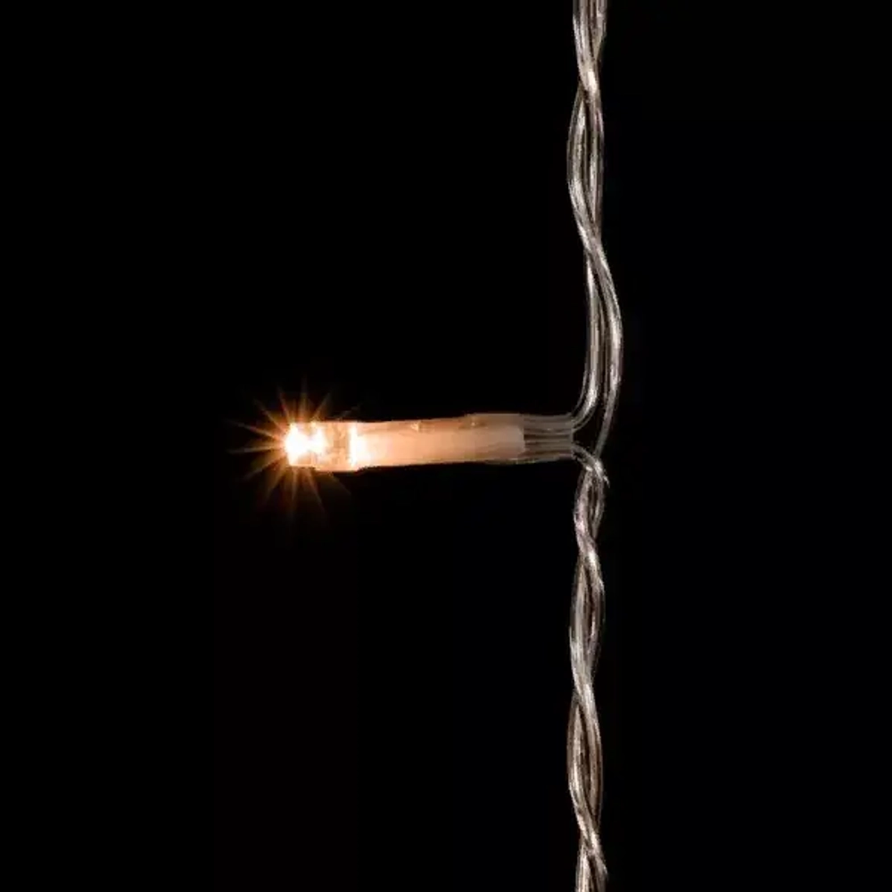 Светодиодный занавес 2*3 м., 600 теплых белых LED ламп, облегченный, прозрачный провод ПВХ, LTC (PCL600NOT-10-2WW)