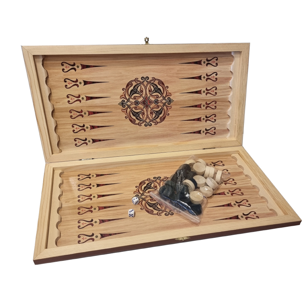 Нарды Настоящему Мужчине в деревянном коробе, большие 60х60 см.